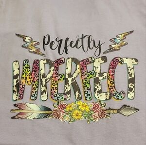 Perfectly Imperfect Try Hanes T-Shirt Short Sleeve 100% Cotton XL Lilac